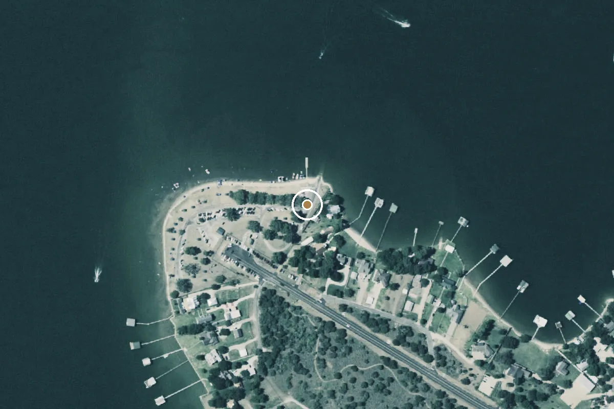 Aerial view of Possum Kingdom Lake Boat Ramp