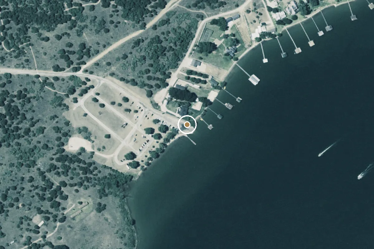 Aerial view of Possum Kingdom Lake Boat Ramp