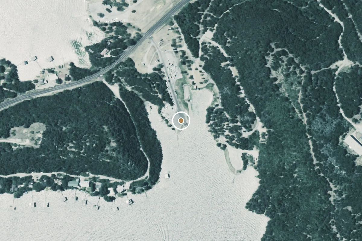 Aerial view of Possum Kingdom Lake Boat Ramp