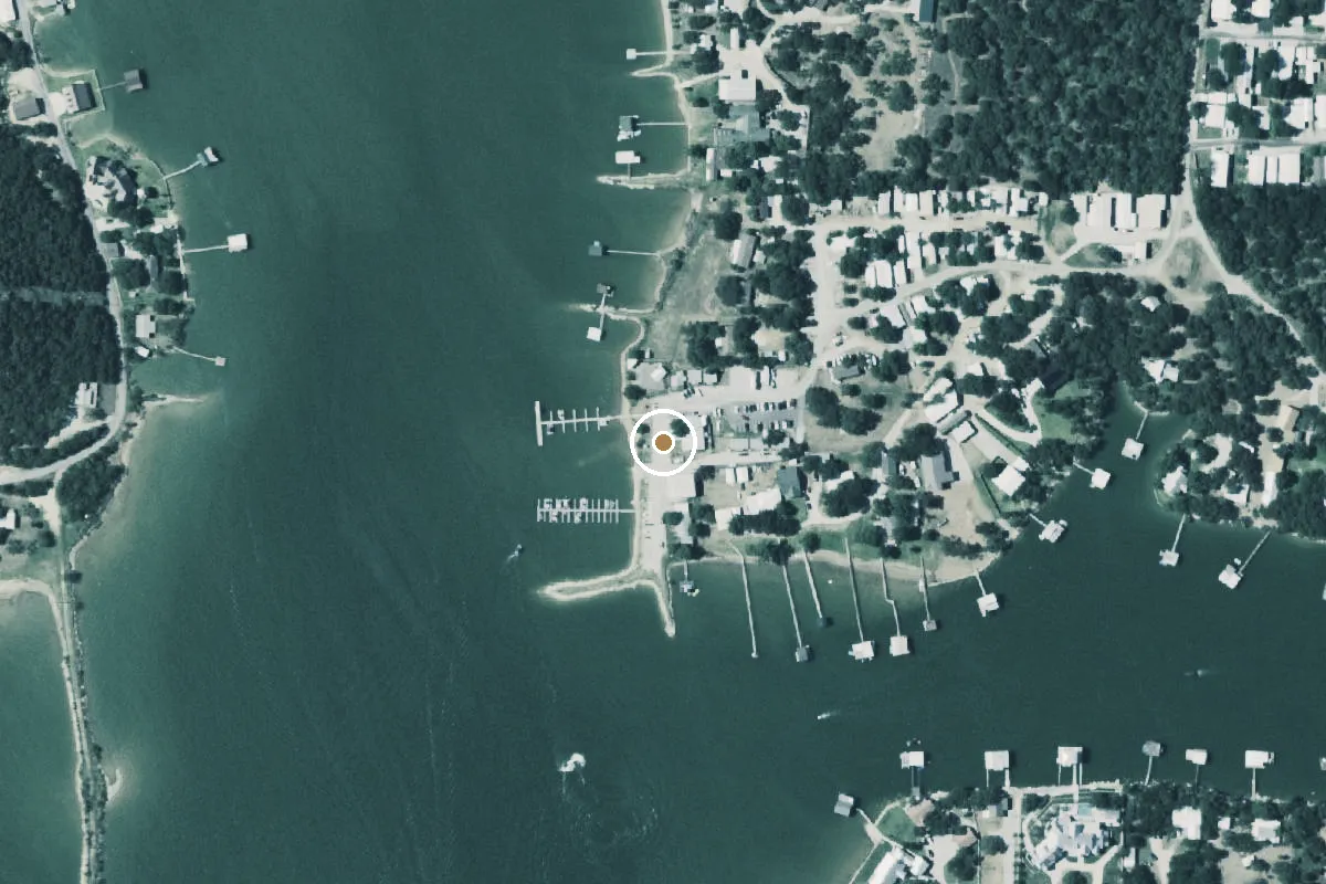 Aerial view of Possum Kingdom Lake Boat Ramp