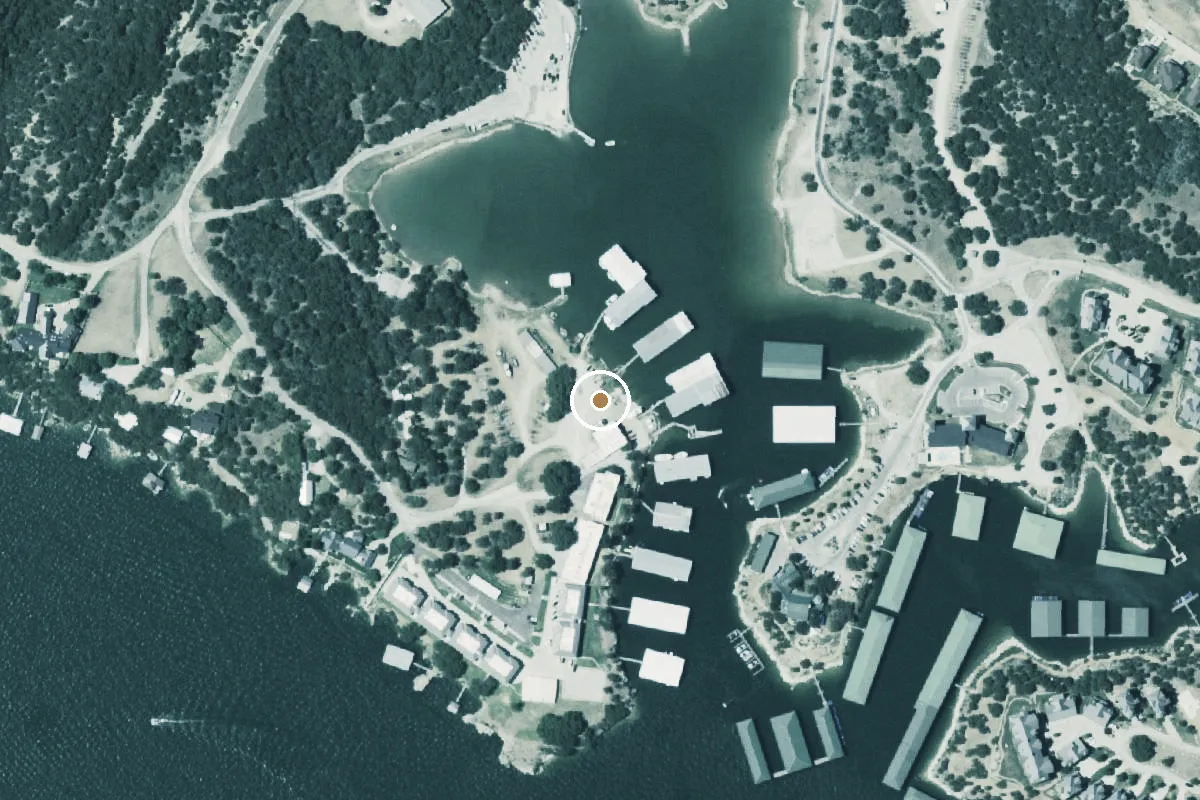 Aerial view of Possum Kingdom Lake Boat Ramp