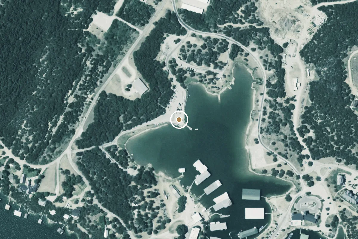 Aerial view of Possum Kingdom Lake Boat Ramp