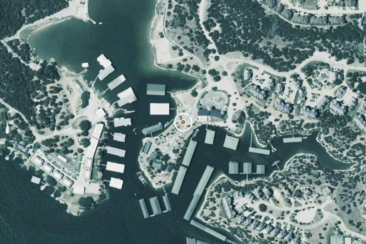 Aerial view of Possum Kingdom Lake Boat Ramp