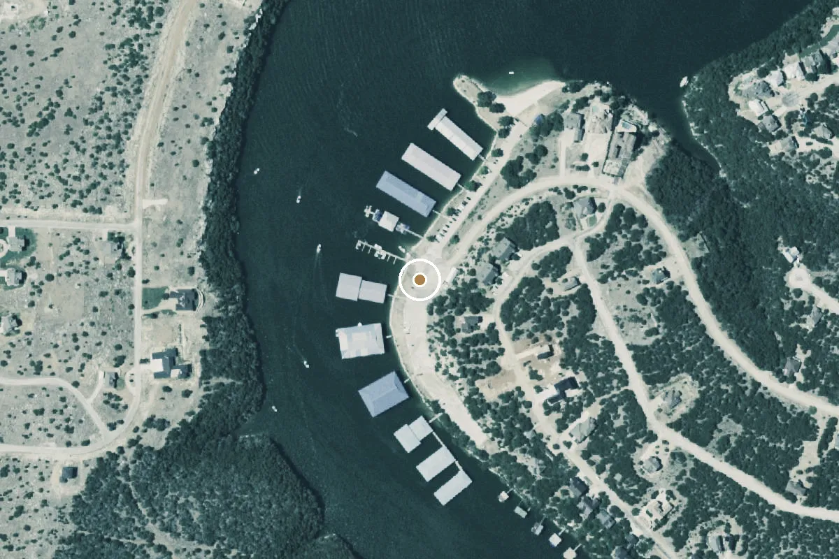 Aerial view of Possum Kingdom Lake Boat Ramp
