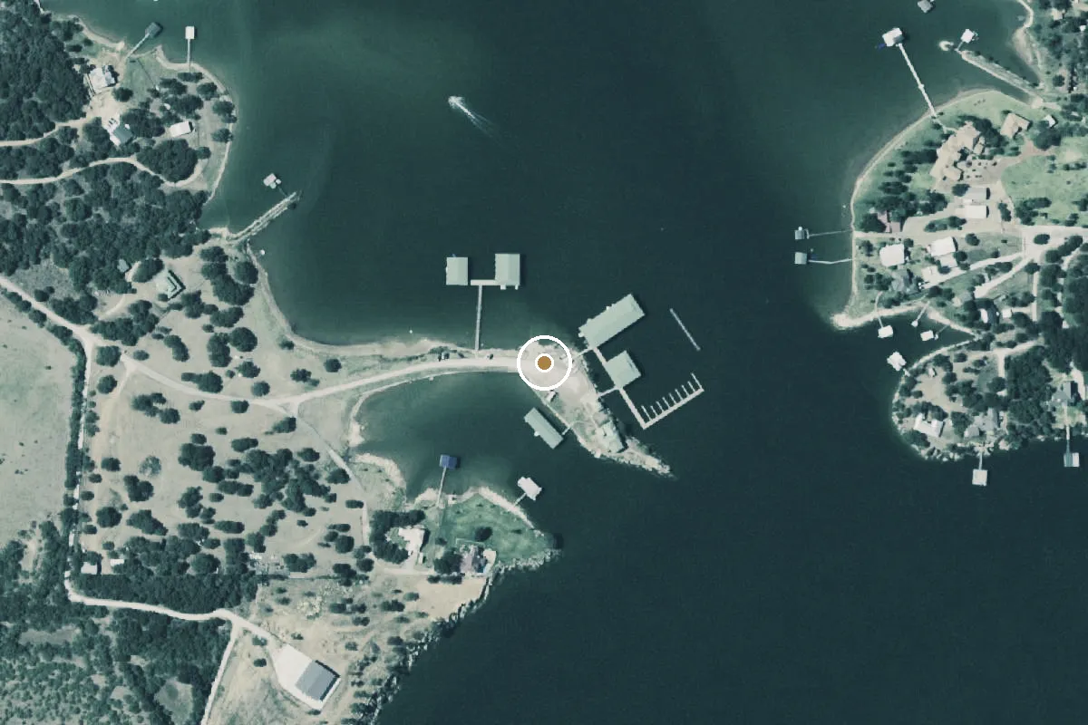 Aerial view of Possum Kingdom Lake Boat Ramp