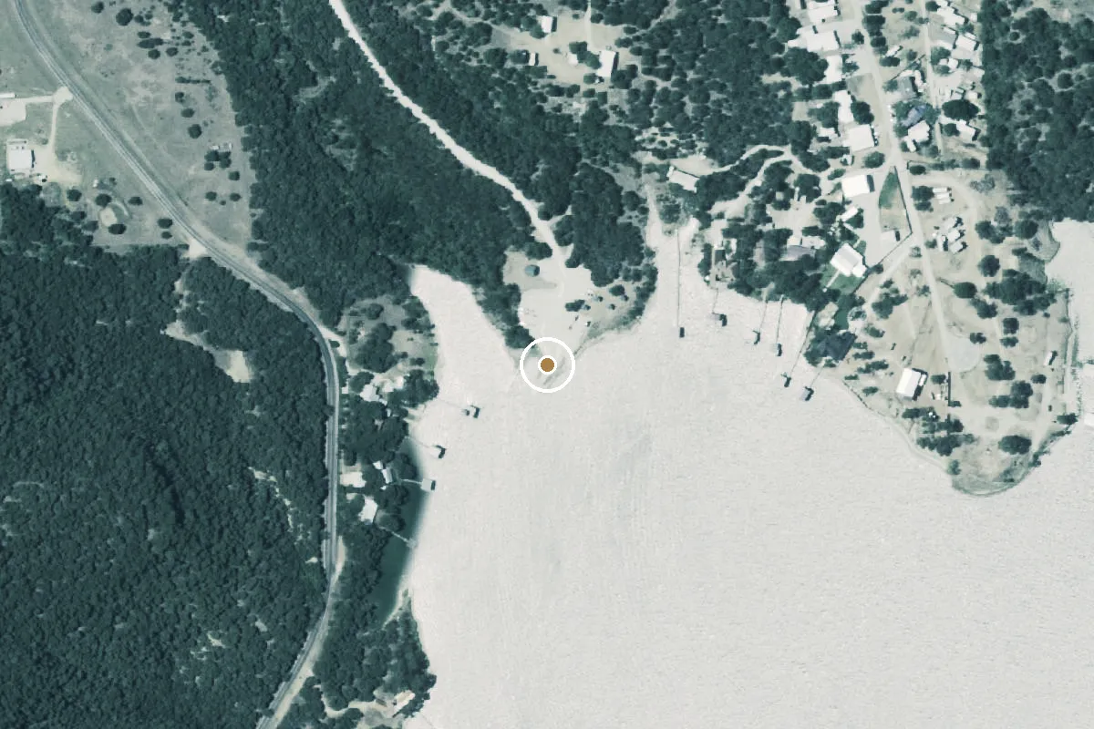Aerial view of Possum Kingdom Lake Boat Ramp