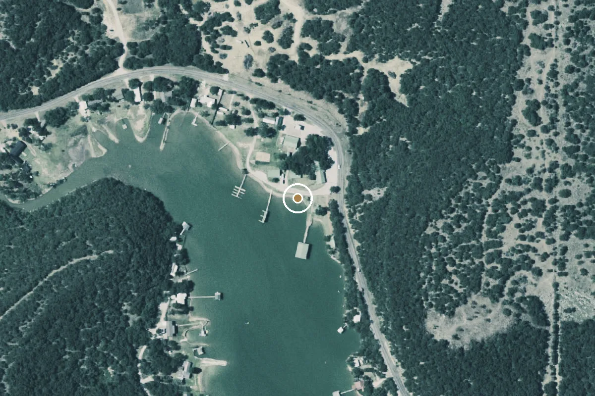 Aerial view of Possum Kingdom Lake Boat Ramp