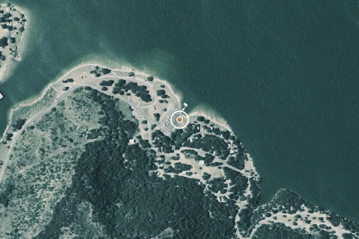 Aerial view of Possum Kingdom State Park Boat Ramp