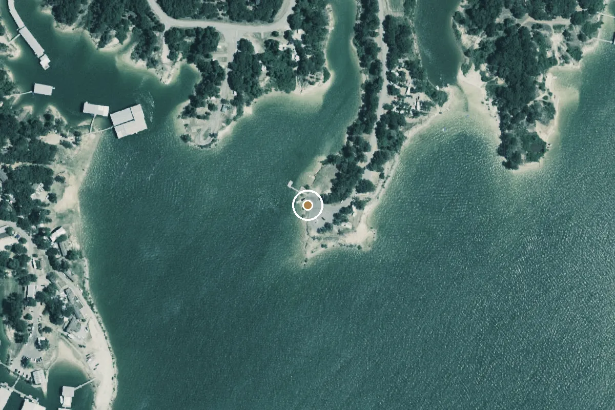 Aerial view of Preston Bend Recreation Area Boat Ramp