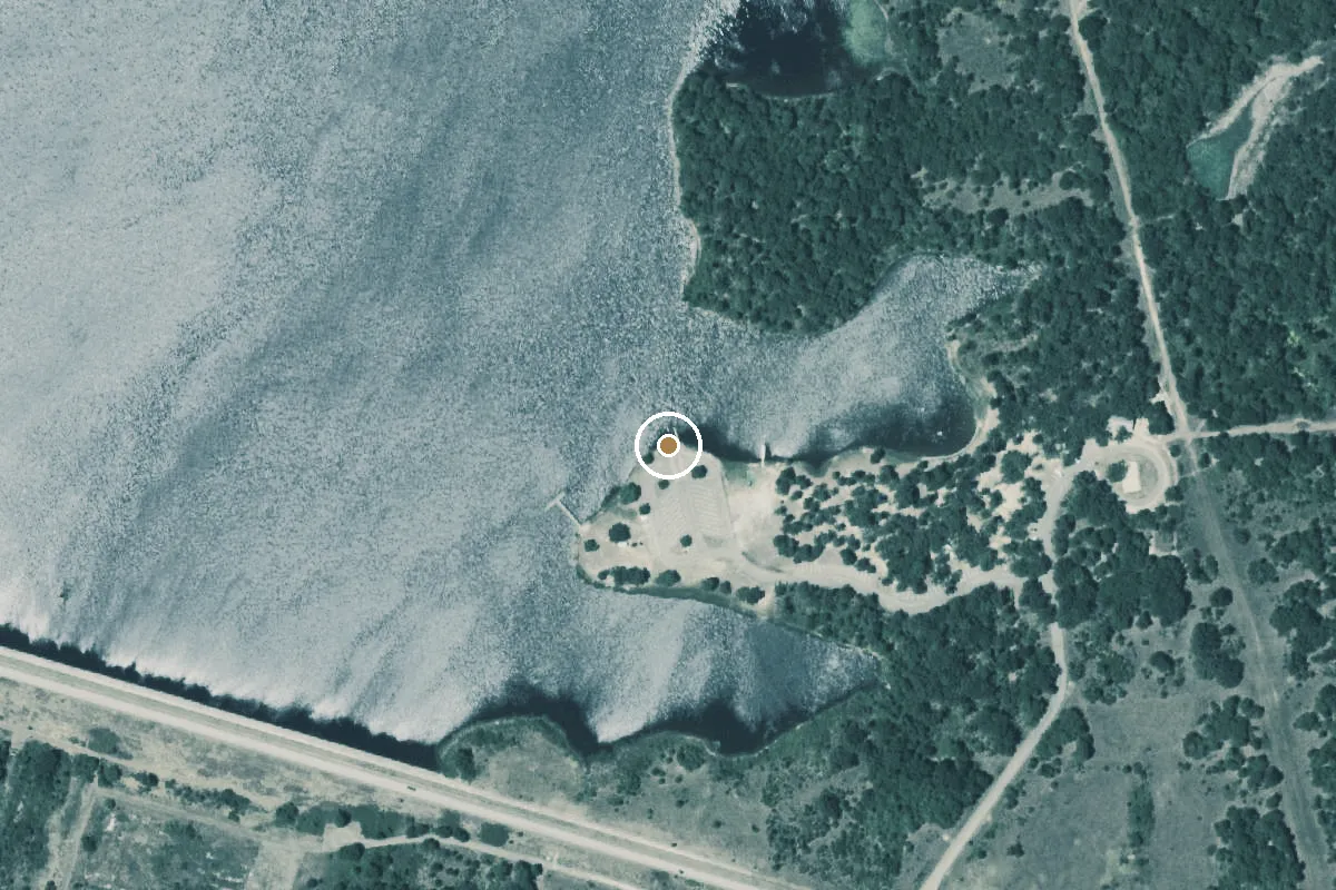 Aerial view of Purtis Creek State Park Boat Ramp