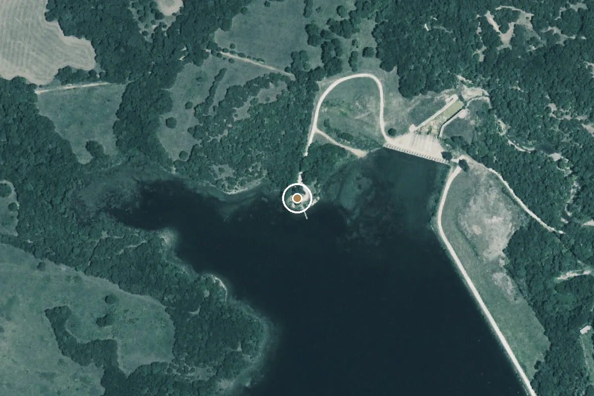 Aerial view of Randell Lake Boat Ramp