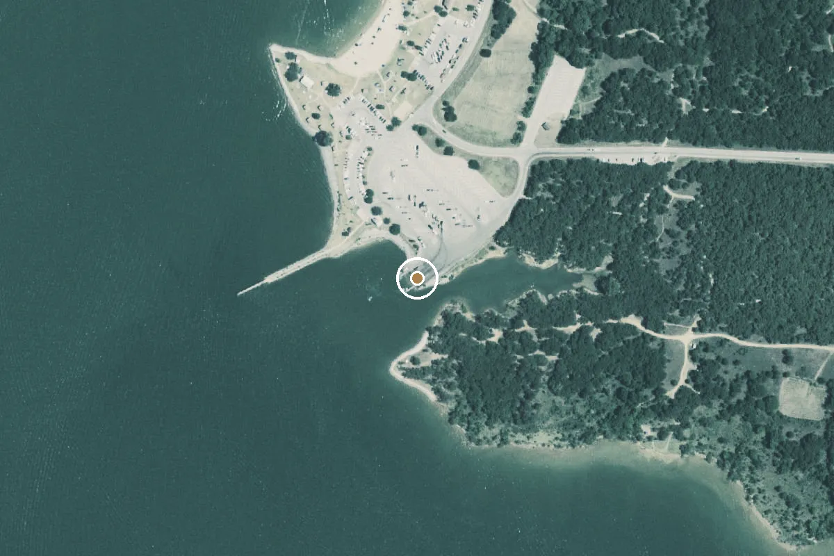 Aerial view of Ray Roberts Lake State Park - Isle Du Bois Unit Boat Ramp