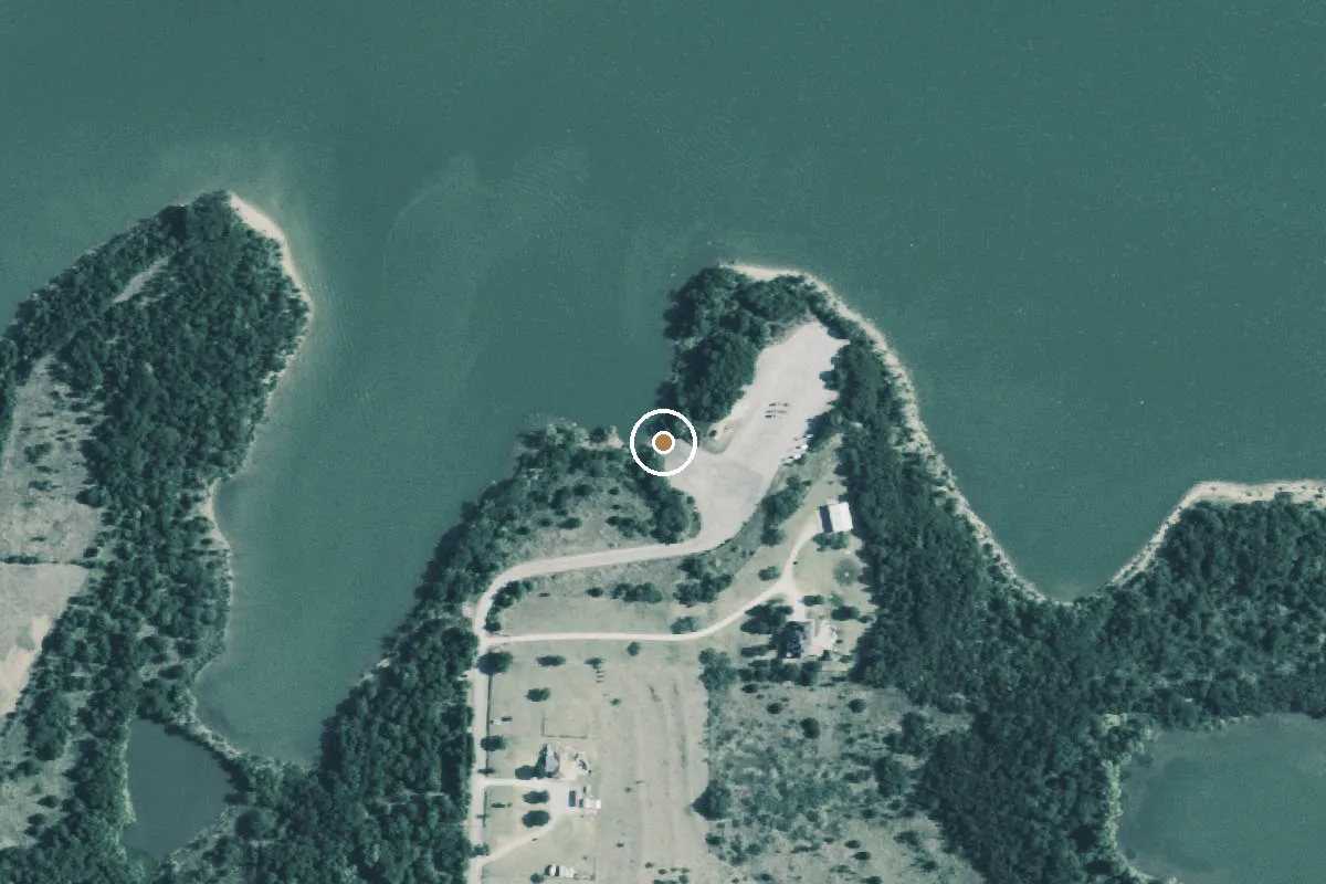 Aerial view of Ray Roberts Lake State Park - Pond Creek Unit Boat Ramp