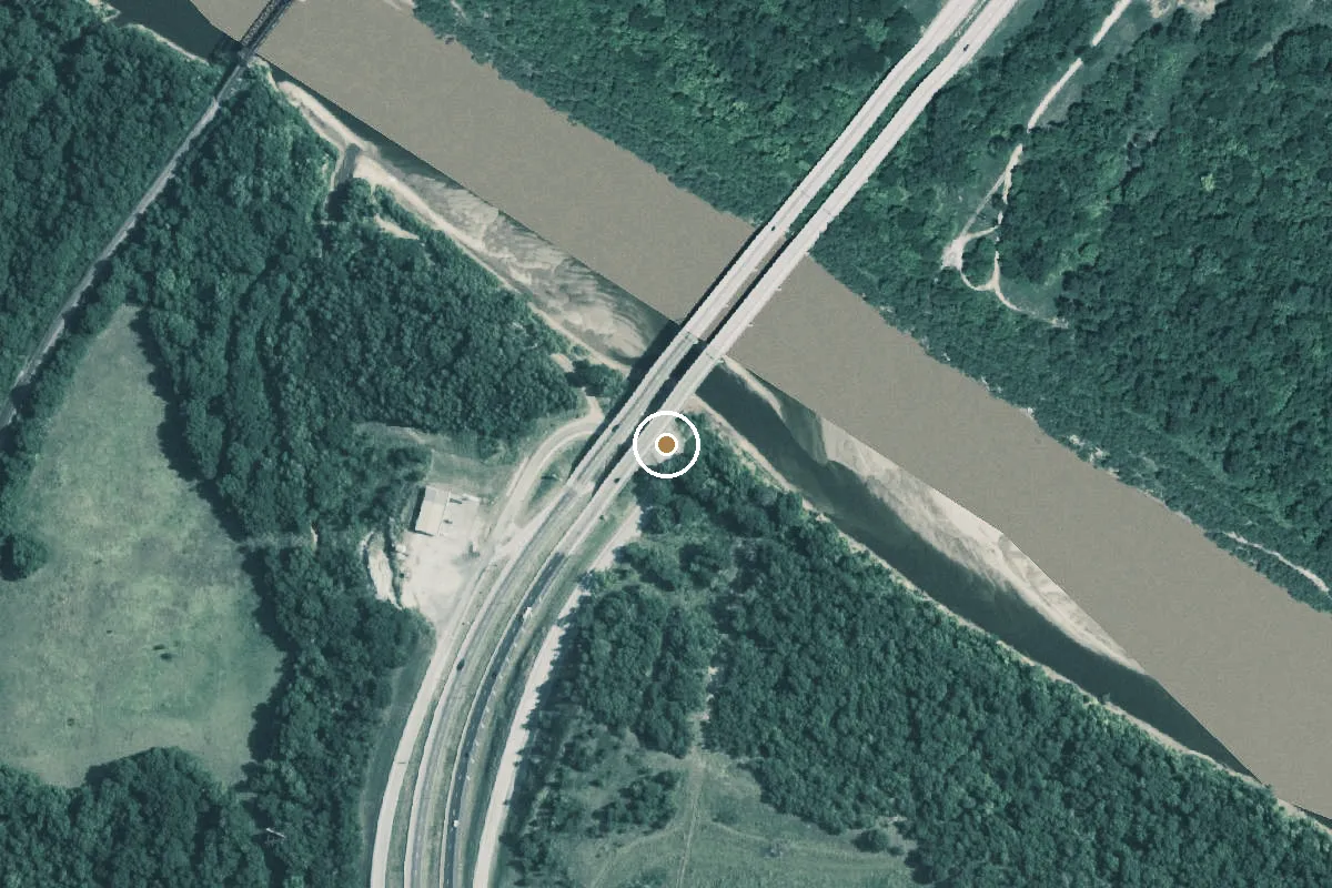 Aerial view of Red River Boat Ramp