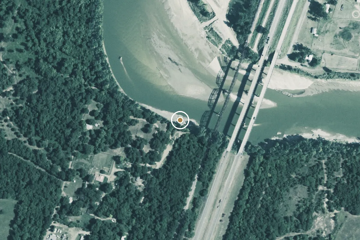 Aerial view of Red River Boat Ramp