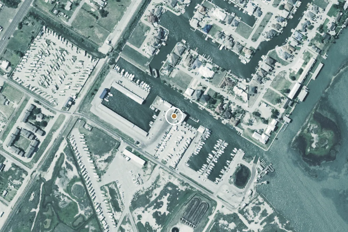 Aerial view of Redfish Bay Boat Ramp