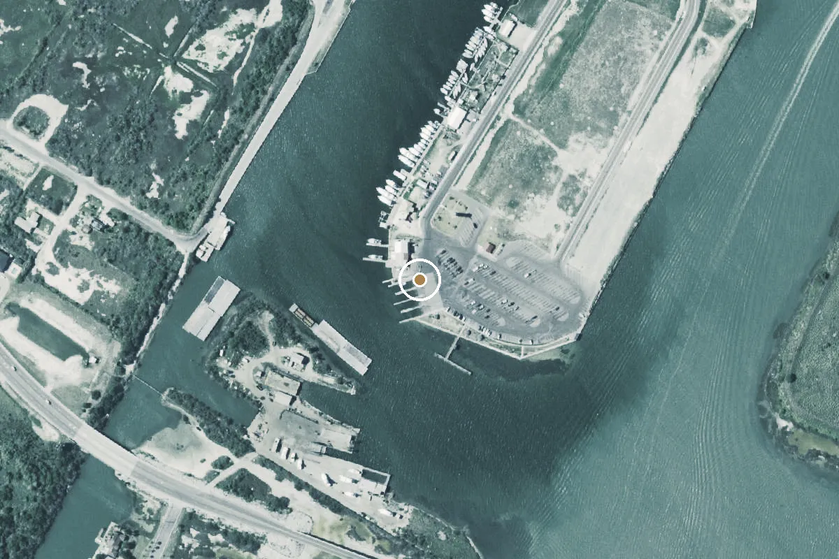 Aerial view of Redfish Bay Boat Ramp