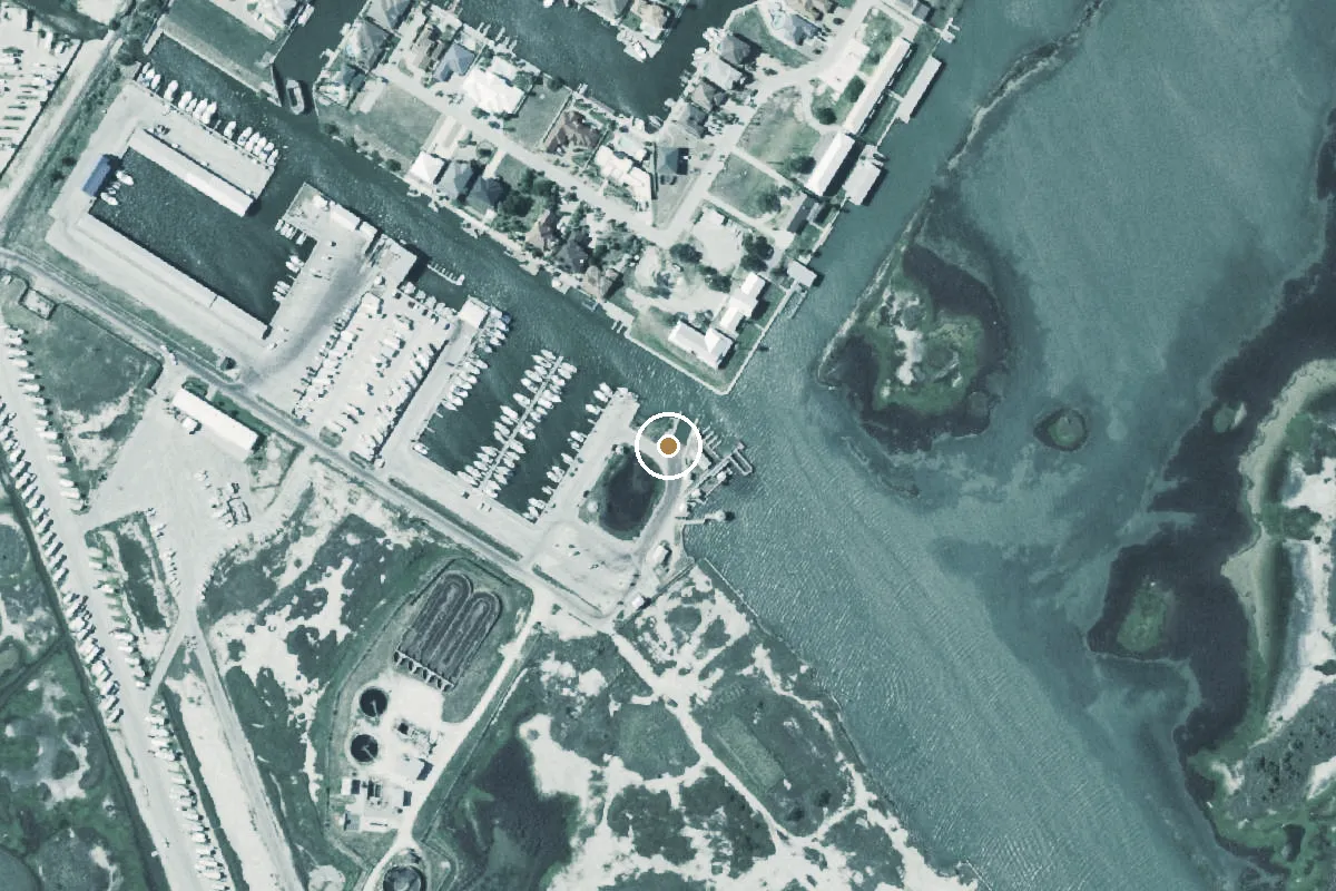 Aerial view of Redfish Bay Boat Ramp