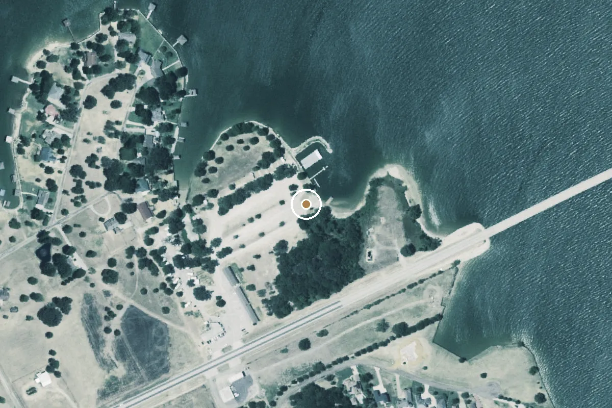 Aerial view of Richland Chambers Reservoir Boat Ramp