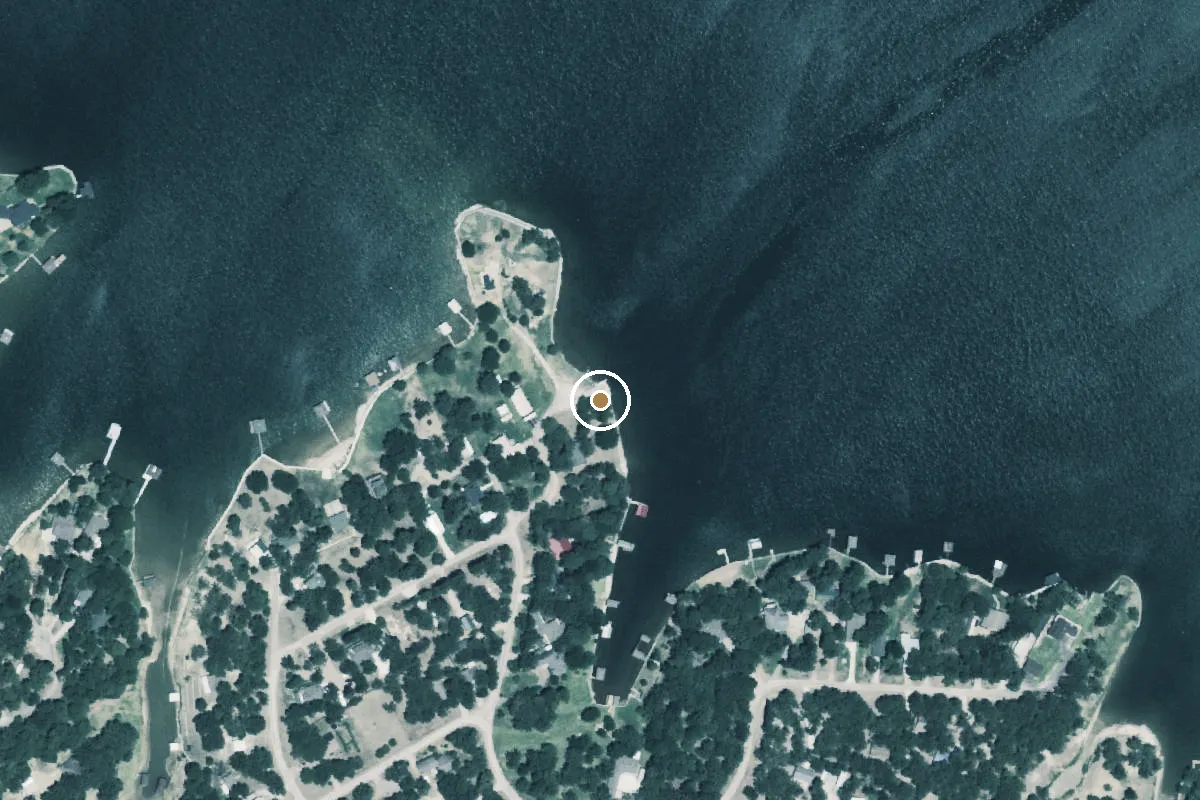 Aerial view of Richland Chambers Reservoir Boat Ramp