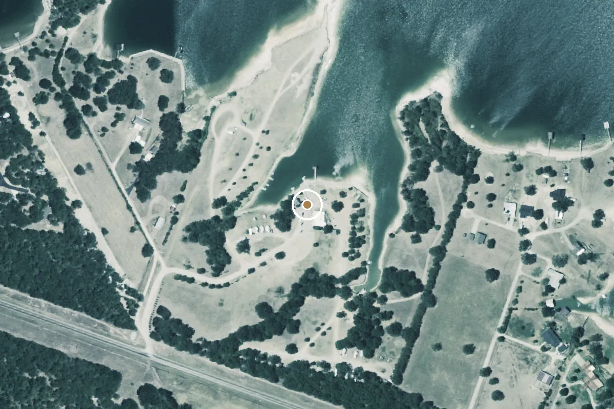 Aerial view of Richland Chambers Reservoir Boat Ramp