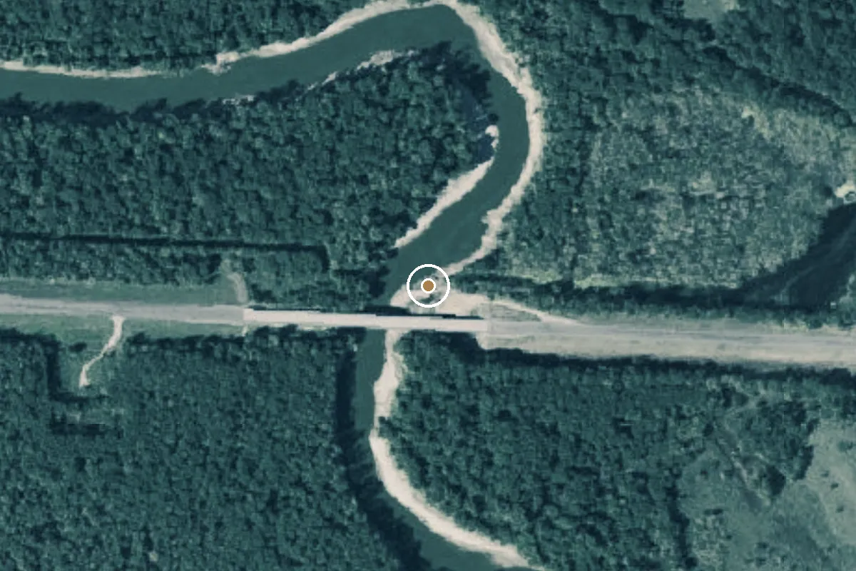 Aerial view of Richland Creek Wildlife Management Area Boat Ramp