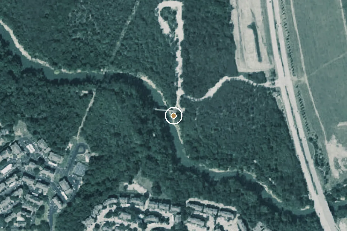Aerial view of River Legacy Canoe Launch Boat Ramp
