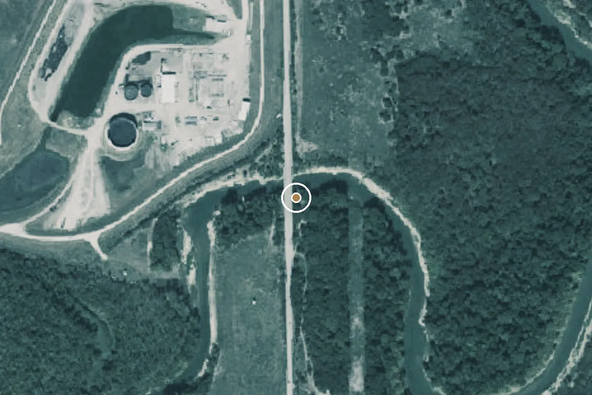 Aerial view of River Legacy Trail proposed access Boat Ramp