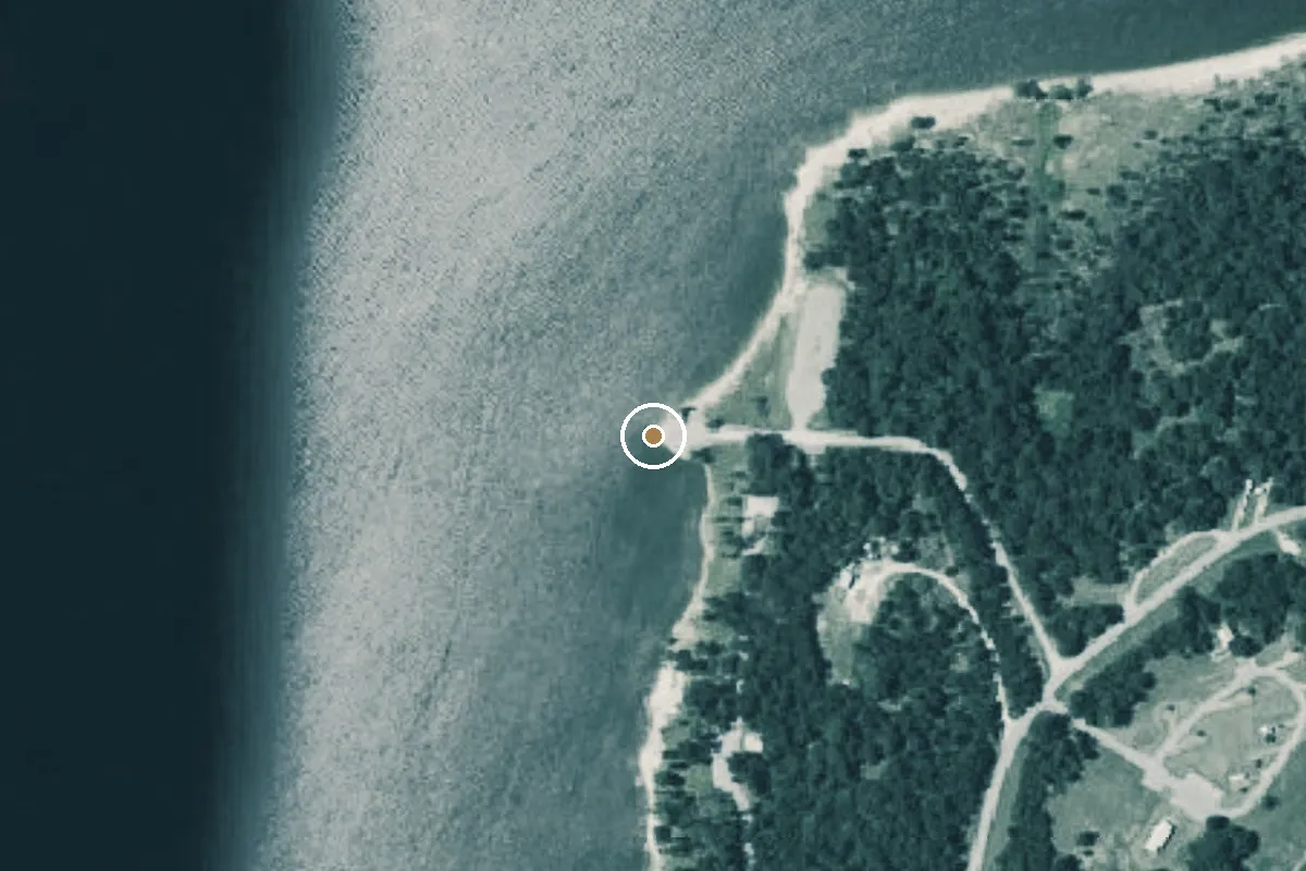 Aerial view of Rocky Creek Park Boat Ramp