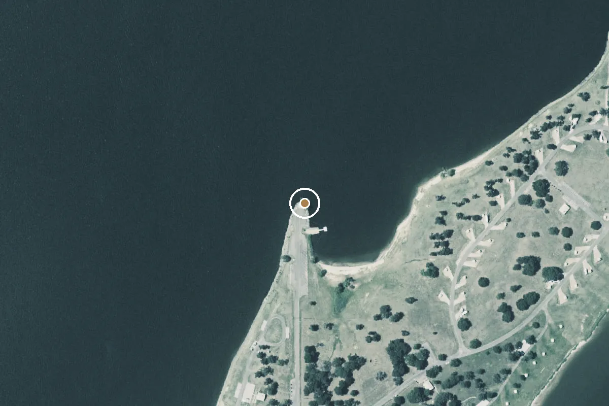 Aerial view of Rocky Creek Park Boat Ramp