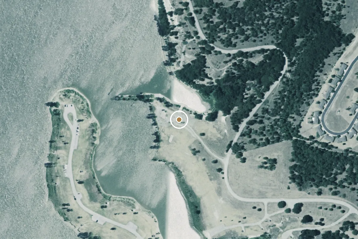 Aerial view of Rocky Creek Park Boat Ramp