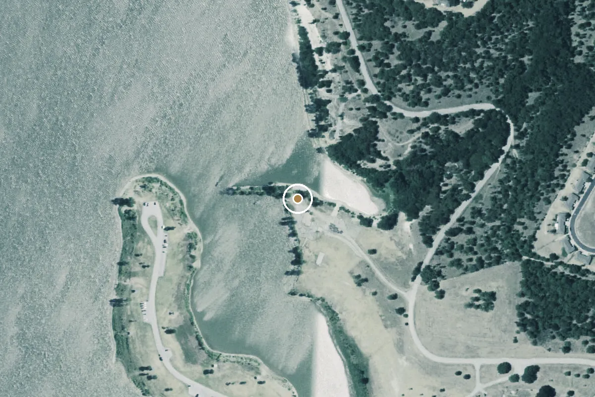 Aerial view of Rocky Creek Park Boat Ramp