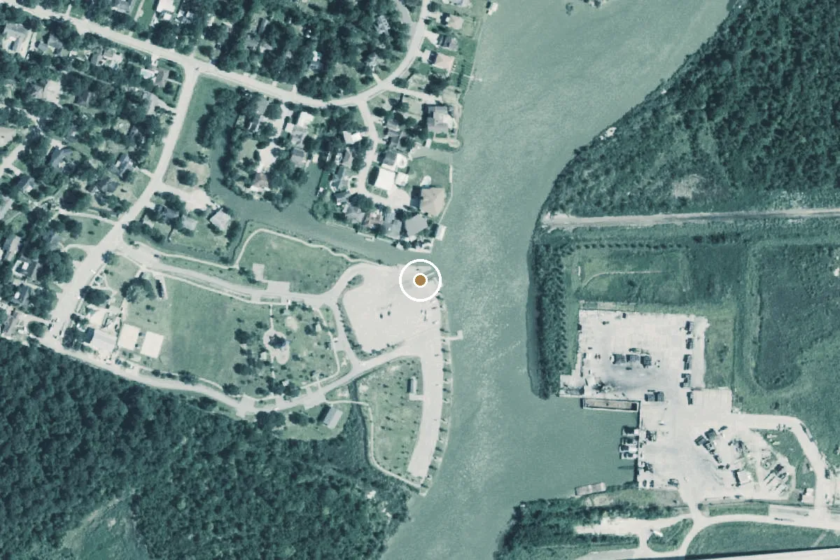 Aerial view of Roseland Park Boat Ramp