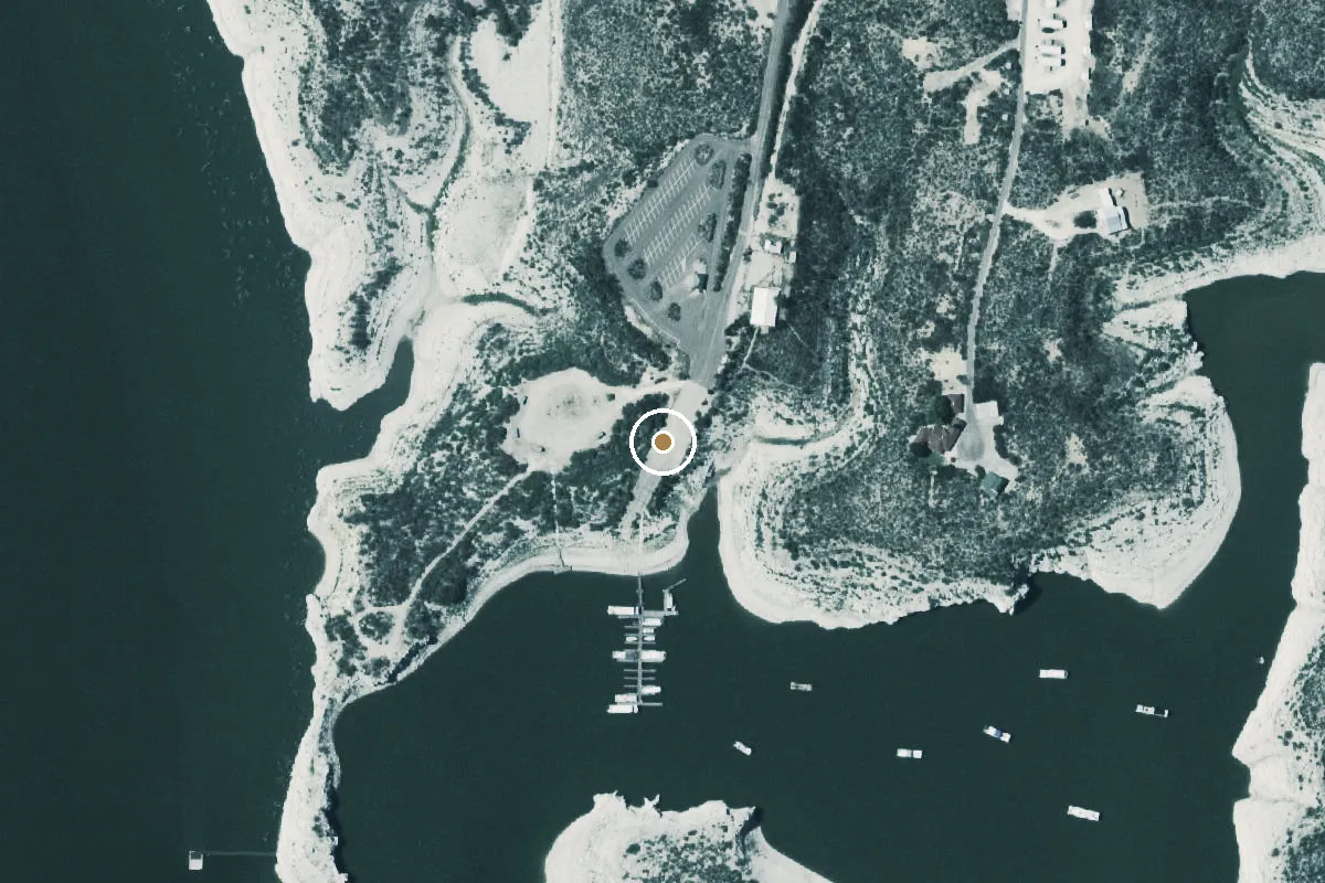 Aerial view of Rough Canyon Recreational Area Boat Ramp
