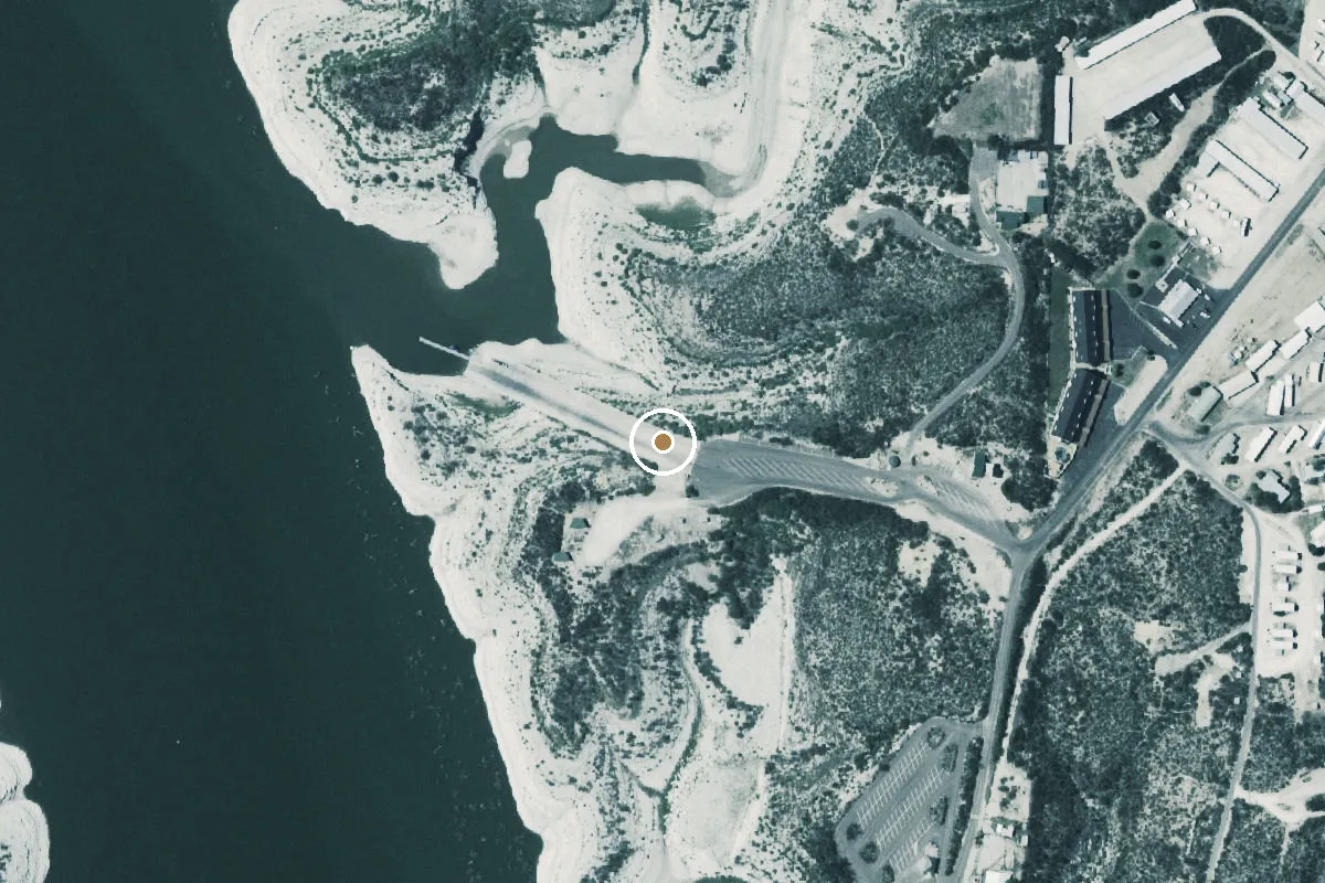 Aerial view of Rough Canyon Recreational Area Boat Ramp