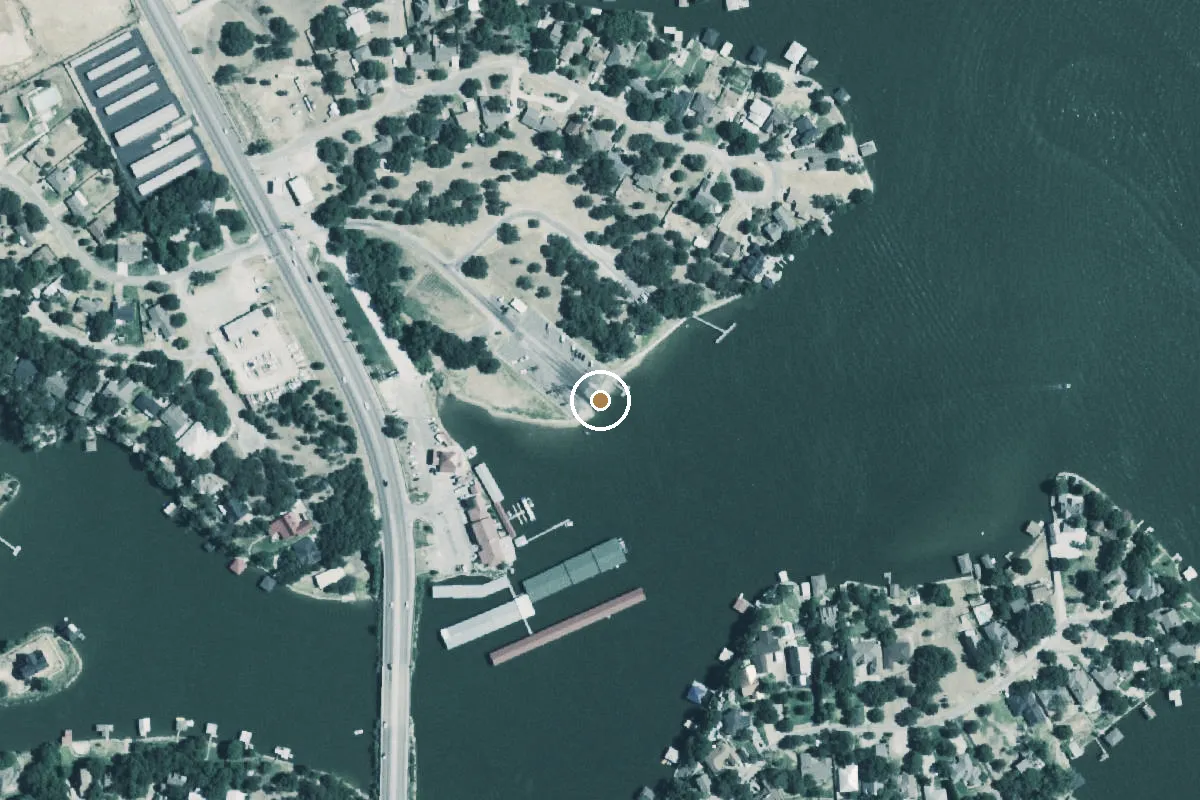 Aerial view of Rough Creek Park Boat Ramp