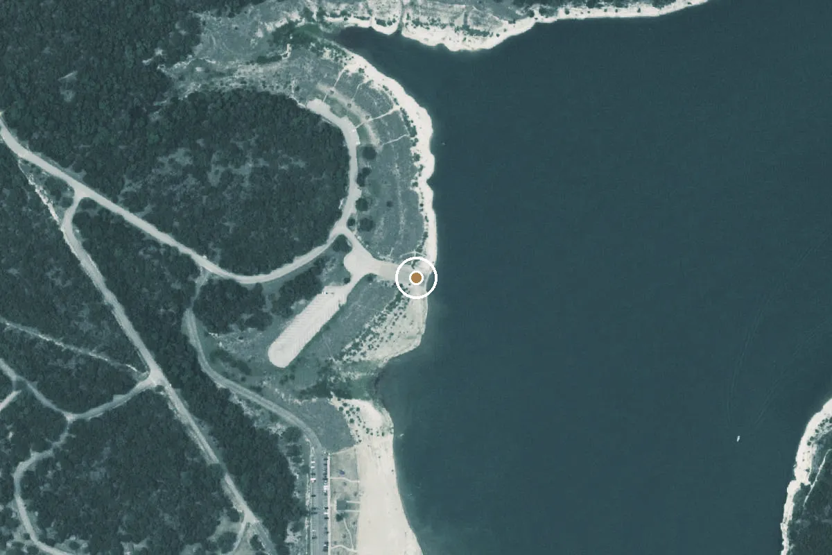 Aerial view of Russell Park Boat Ramp