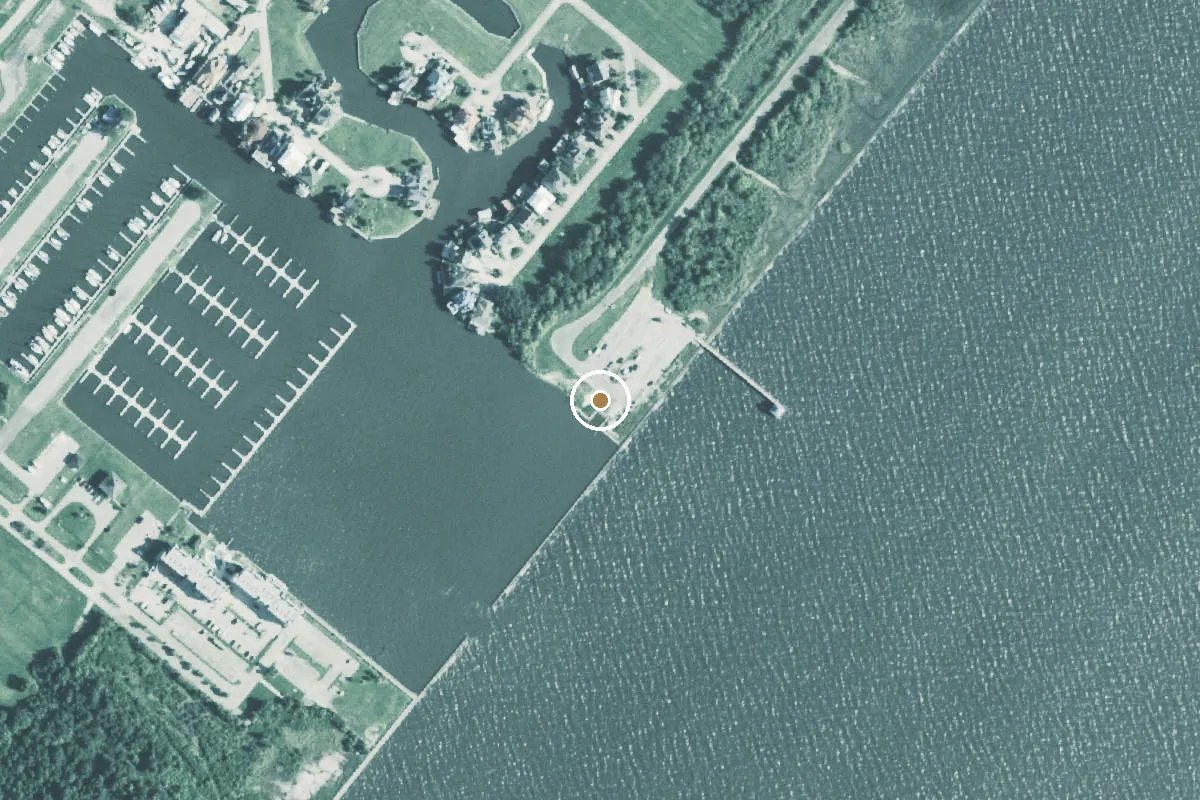 Aerial view of Sabine Lake Boat Ramp
