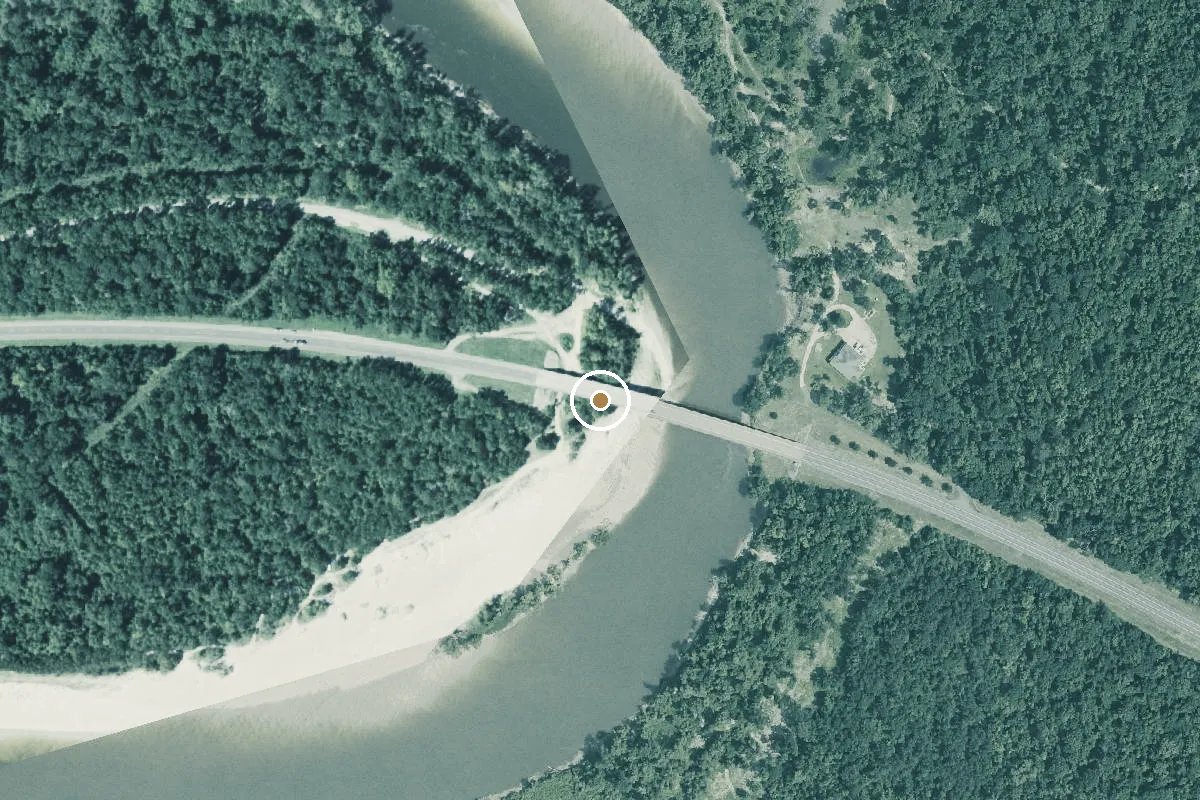 Aerial view of Sabine River Boat Ramp