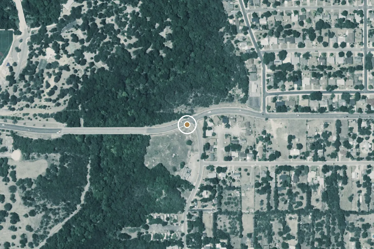 Aerial view of Salado Creek Greenway South Boat Ramp
