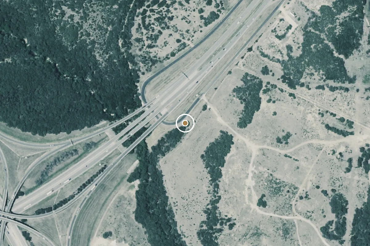 Aerial view of Salado River Boat Ramp