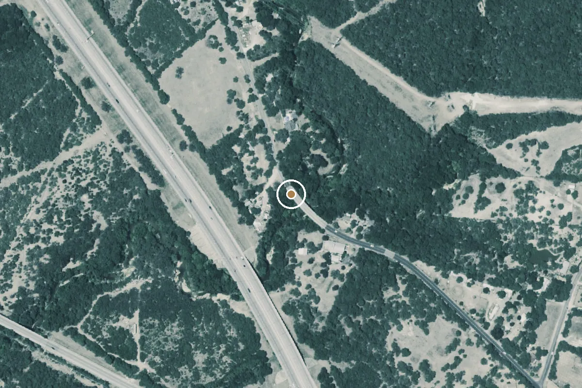 Aerial view of Salado River Boat Ramp