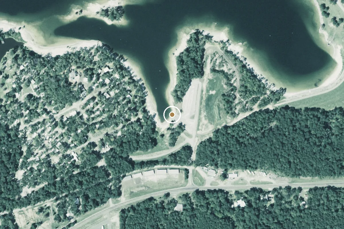 Aerial view of Sam Forse Collins Recreational Park Boat Ramp
