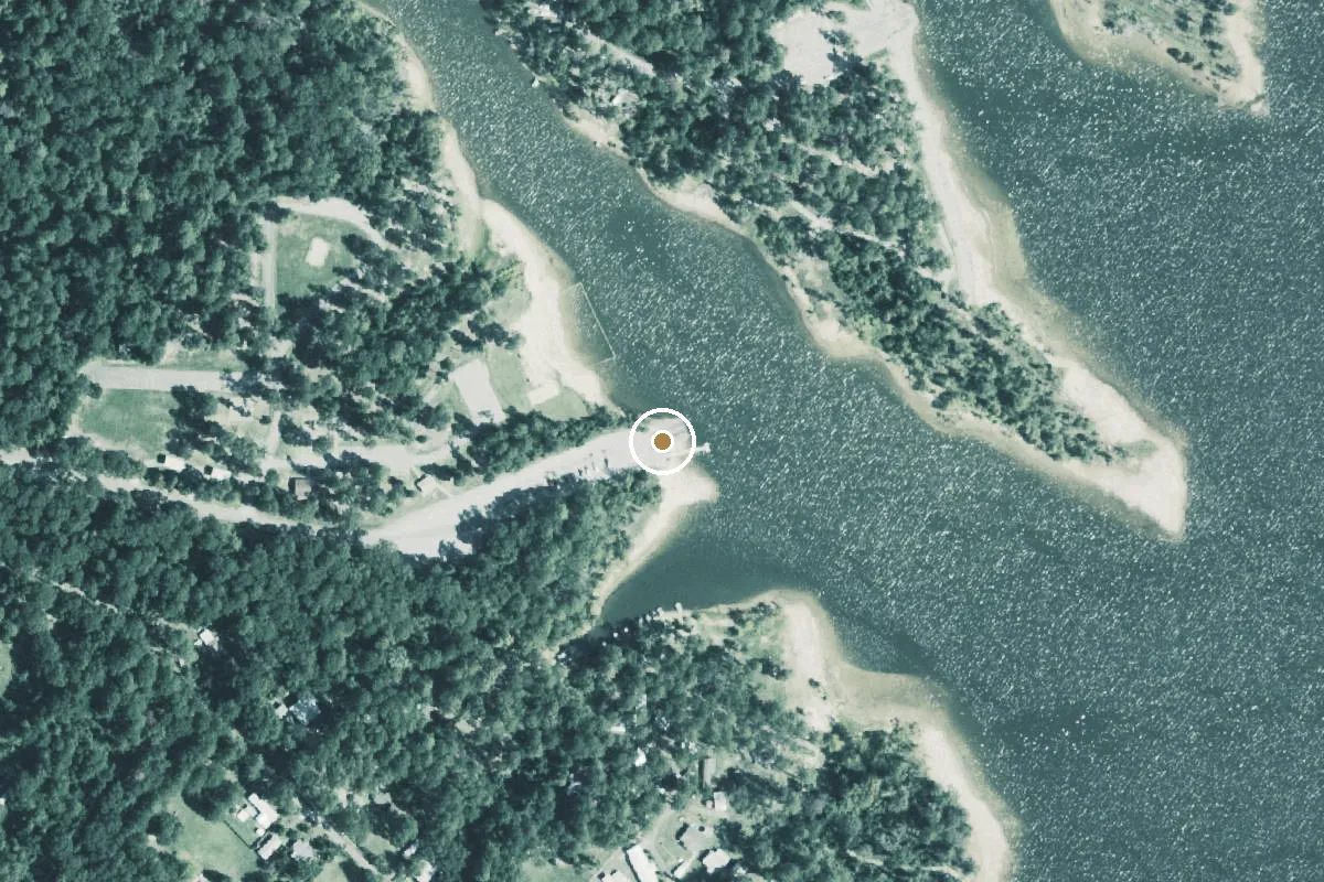 Aerial view of Sam Rayburn Boat Ramp