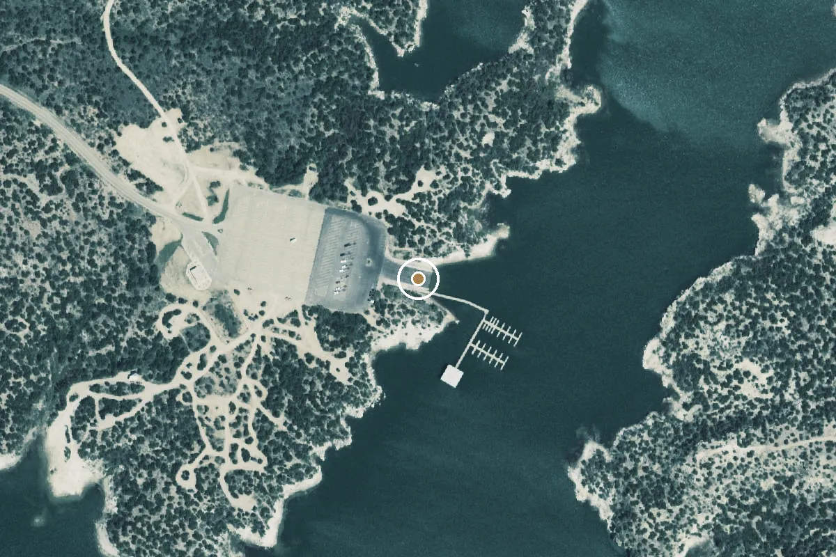 Aerial view of Sam Wahl Recreation Area Boat Ramp