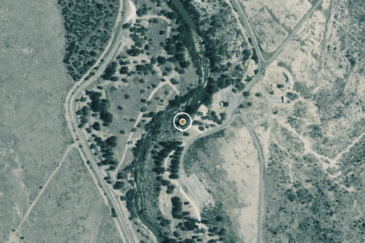 Aerial view of San Angelo State Park Boat Ramp