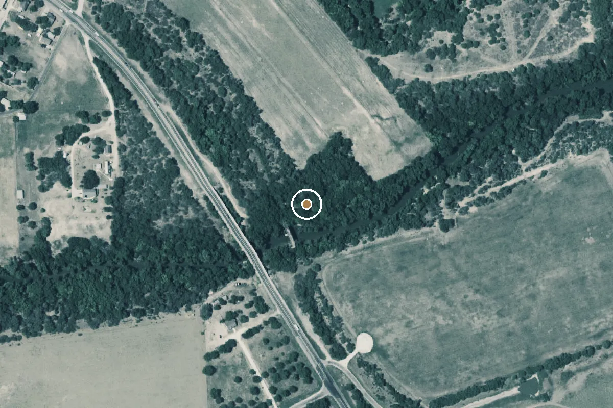 Aerial view of San Antonio River Boat Ramp