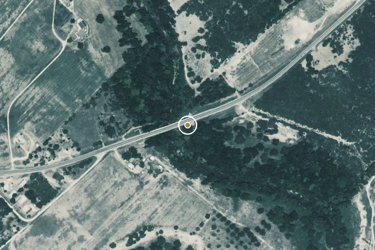 Aerial view of San Antonio River Boat Ramp