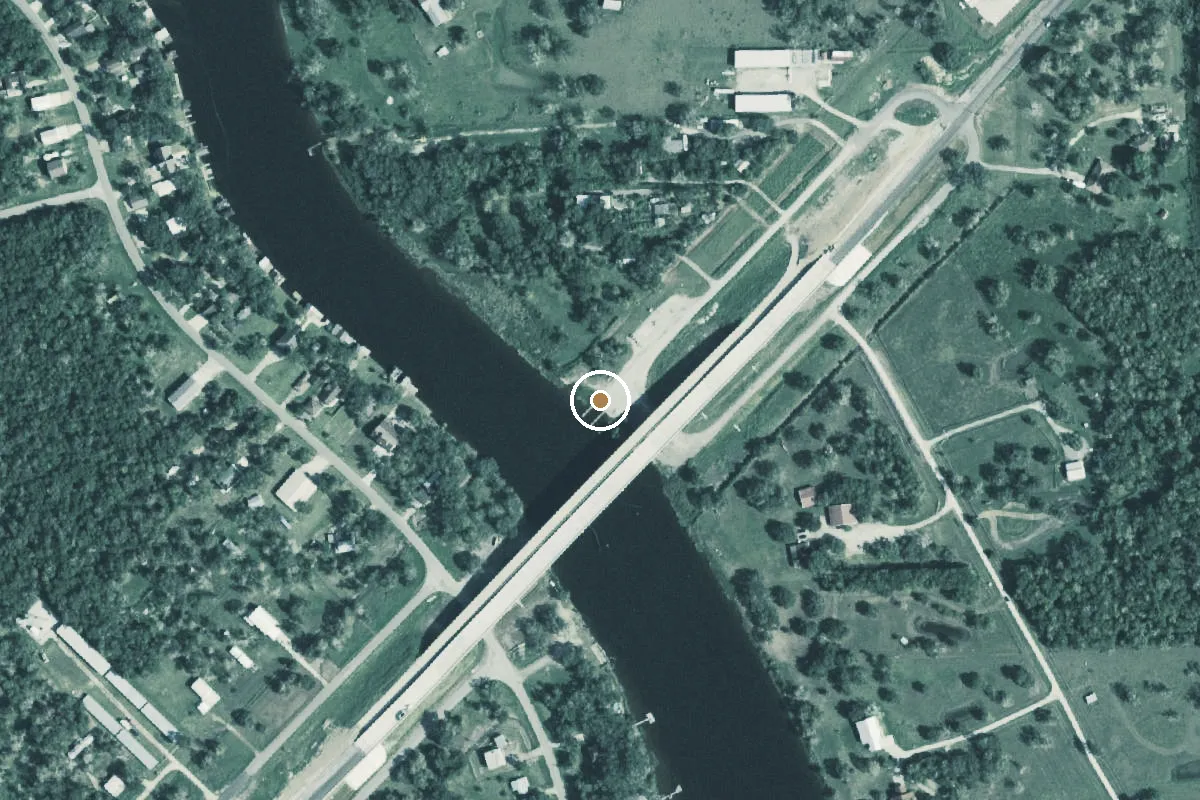 Aerial view of San Bernard River Boat Ramp