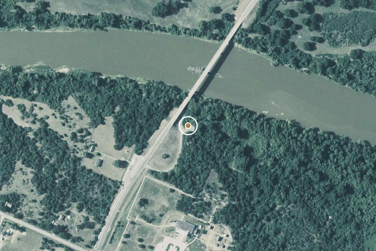 Aerial view of San Felipe de Austin State Historic Site Boat Ramp